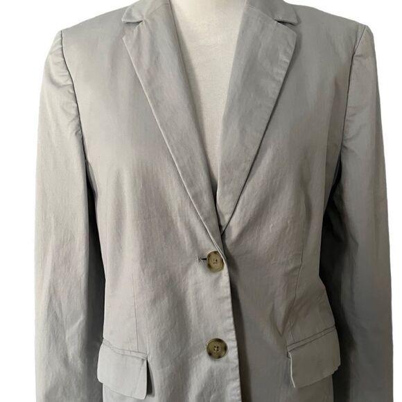 J Crew Suiting gray cotton blend blazer size 8. - Picture 2 of 6